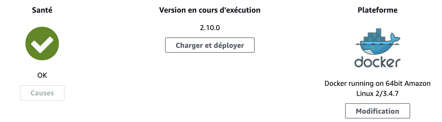 Plateforme Elastic Beanstalk à jour